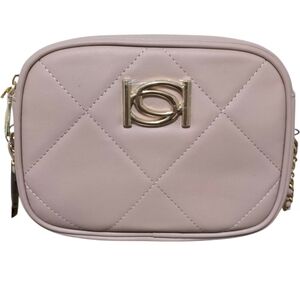 Bebe Gio Square Quilted Crossbody Mauve Gold Bag Detachable Strap Faux Leather